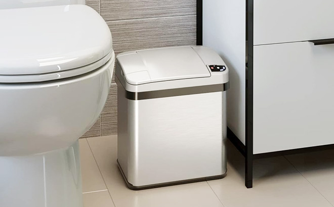 iTouchless 2 5 Gallon Sensor Bathroom Trash Can