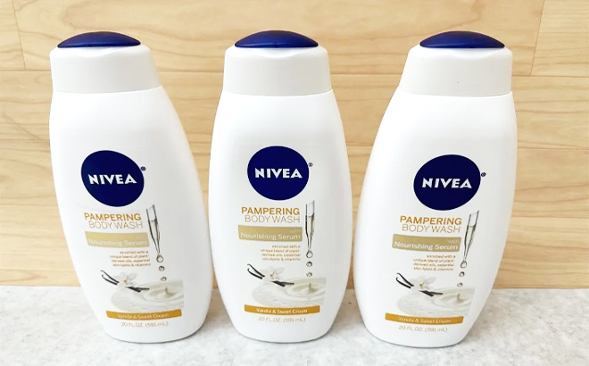 3 Nivea 20 Oz Vanilla and Sweet Cream Body Wash