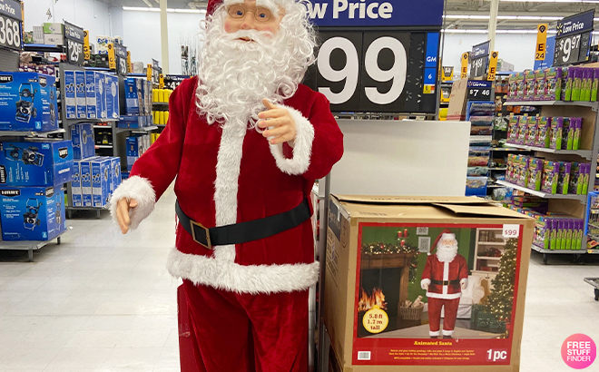 5 8 foot tall Life Sized Holiday Time Animated Dancing Red Santa Claus