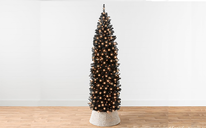 6 Foot Pre Lit Black Christmas Tree