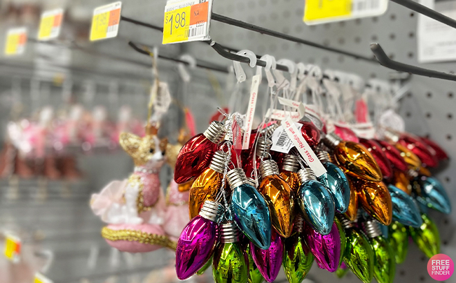 A Hanging Glass Light Bulb Cluster Ornament