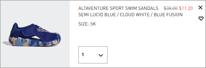 Adidas Altaventure Sport Swim Sandals in Semi Lucid Blue Color at Checkout