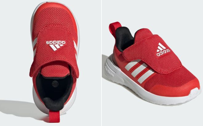Adidas Kids Fortarun Running Shoes in Better Scarlet Color