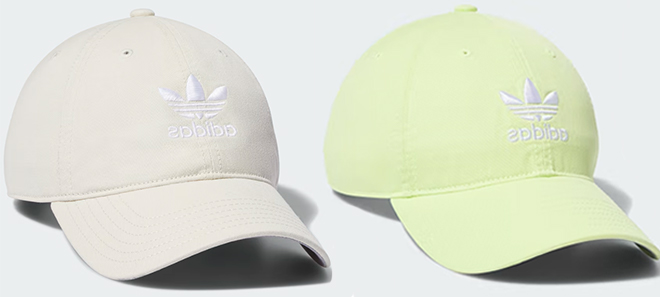 Adidas Mens Relaxed Strap Back Hat in Wonder White and Light Green 1