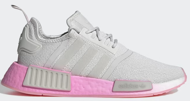 Adidas NMD R1 Womens Shoes in Grey One Bliss Pink Cloud Whit