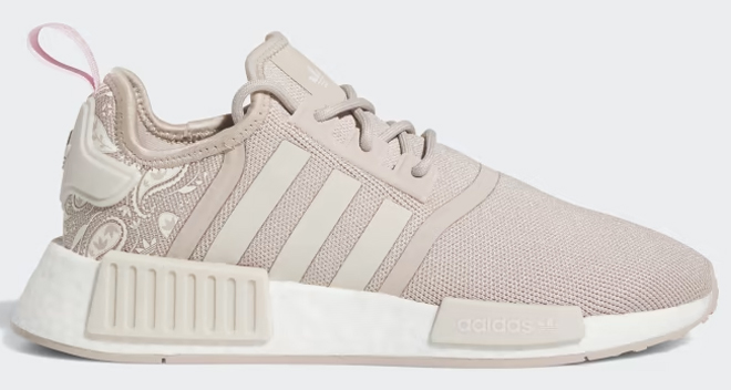 Adidas NMD R1 Womens Shoes in Wonder Taupe Aluminium Clear Pink