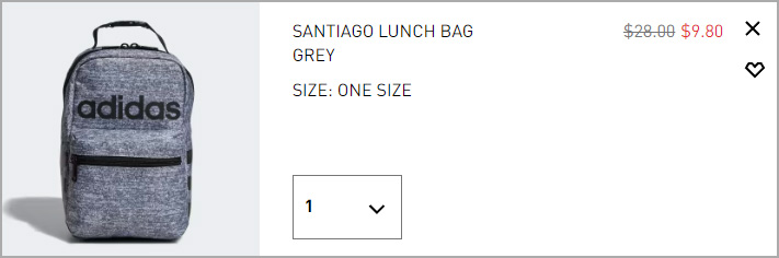 Adidas Santiago Lunch Bag for Kids in Grey Color at Checkout