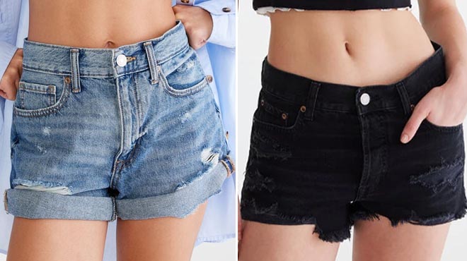 Aéropostale Seriously Stretchy Low-Rise Denim Midi Shorts