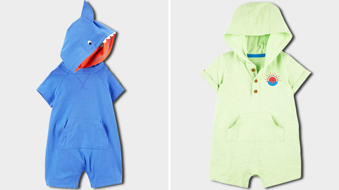 Baby Boys' Carters Hooded Rompers