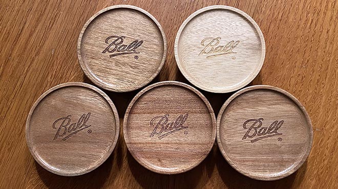 Ball Jar Wooden Storage Lids 5 Pack Wide