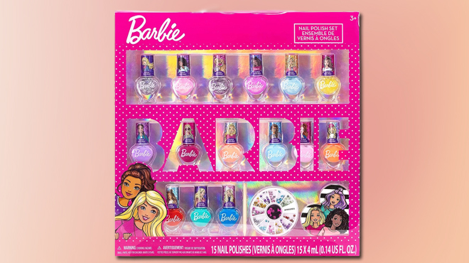 Barbie 18 Pc Kids Nail Polish Set