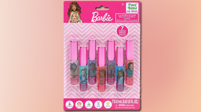 Barbie 7 Piece Lip Gloss Makeup Set