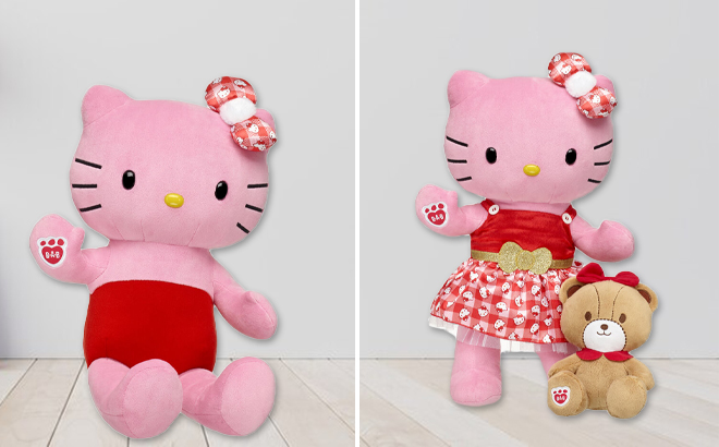 Build A Bear x Hello Kitty Holly Jolly and Holly Jolly Tiny Chum Gift Set Plushie