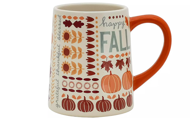 Celebrate Together Fall Word Toss Mug on a Plain Background