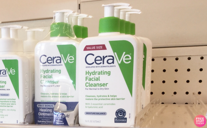 CeraVe Hydrating Facial Cleanser on a Shelf