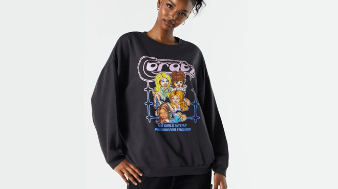 Charlotte Russe Bratz Graphic Fleece Sweatshirt