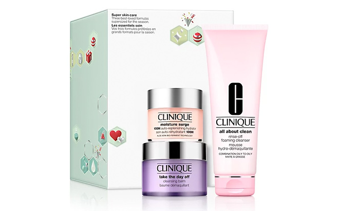 Clinique Super Skin Care Set on White