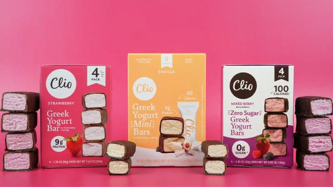 Clio Greek Yogurt Bars Eligible for the Aisle Cashback smaller size