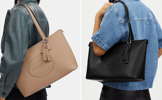 Coach Outlet Gallery Tote with Coach Heritage