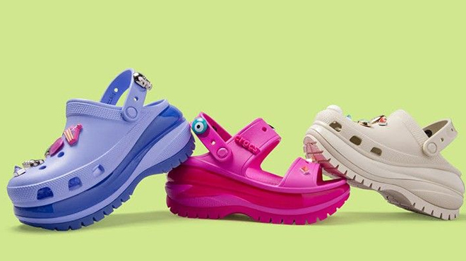 Crocs Mega Crush Sandals in three different colors