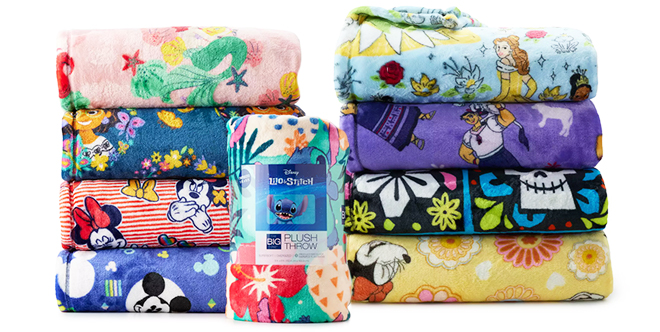 Different Styles of the Disneys Oversized Supersoft Printed Plush Throw by The Big One Stacked