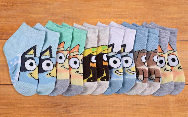 Disney Bluey and The Gang Quarter Socks 6 Pack