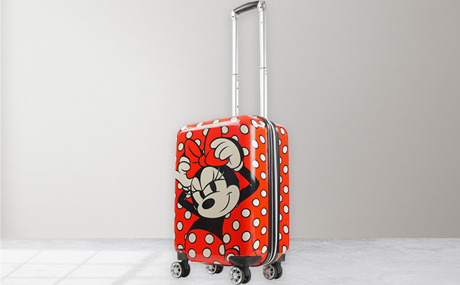 Disney Minnie Mouse 21 Inch Rolling Luggage Polka Dot Printed