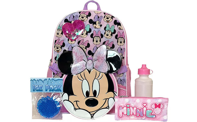 Disney Minnie Mouse 5 Piece Kids Backpack Set