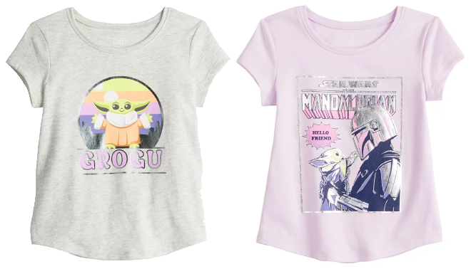 Disney Toddler Grogu Yoga Shirttail Tee and The Mandalorian Grogu Graphic Tee