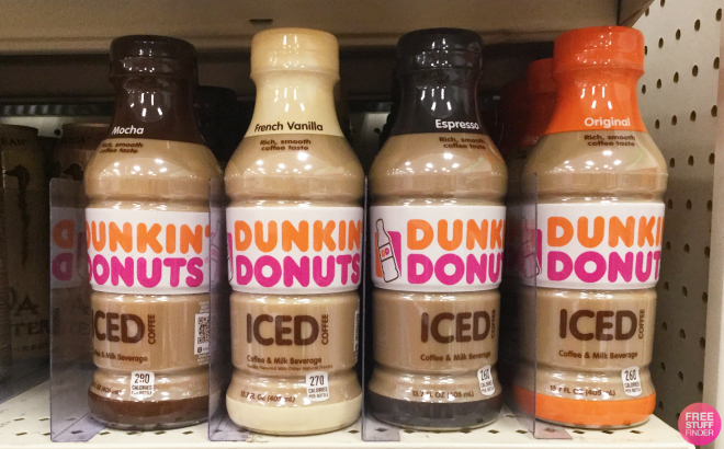 Dunkin Iced Bottled Coffee Drinks on Shelf