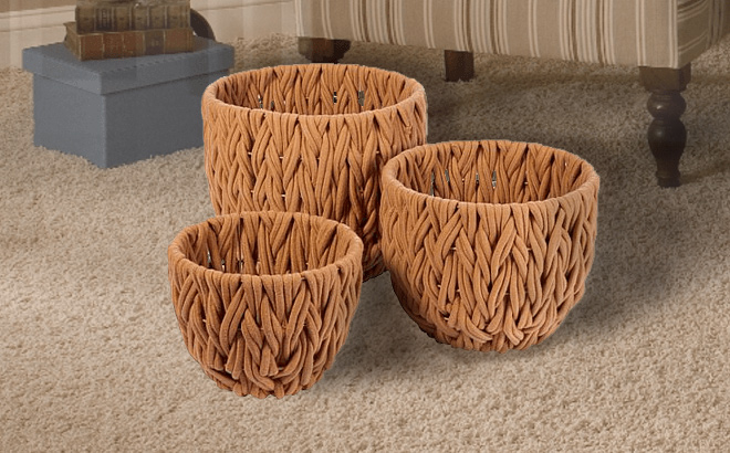 Emryn House Set of 3 Cotton Rope Baskets