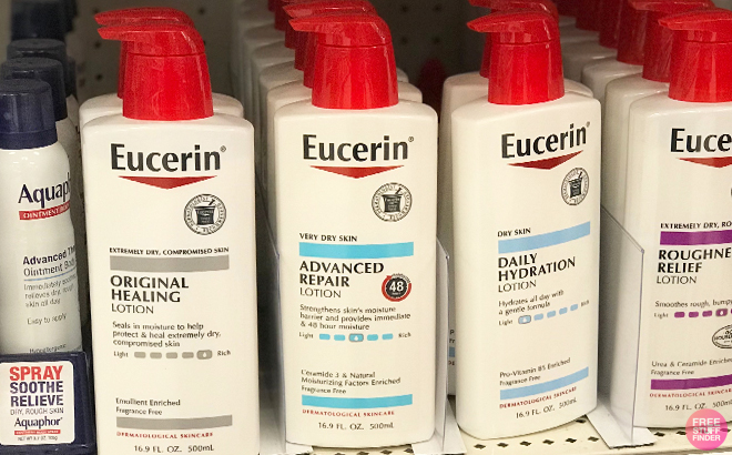 Eucerin Advanced Repair Body Lotion on the Shelf