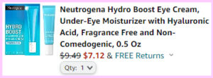 Final Price Breakdown for Neutrogena Eye Cream