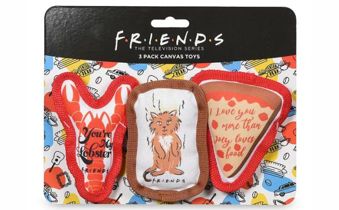 Friends Pizza Cat Lobster Canvas Cat Toy 3 Piece Set