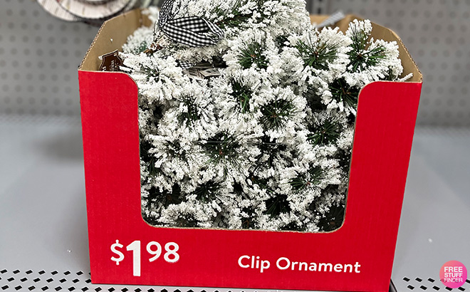 Frosted Pine Clip Ornament