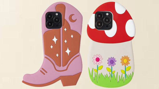 Funky iPhone Cases with Cowboy Boot and Mushroom