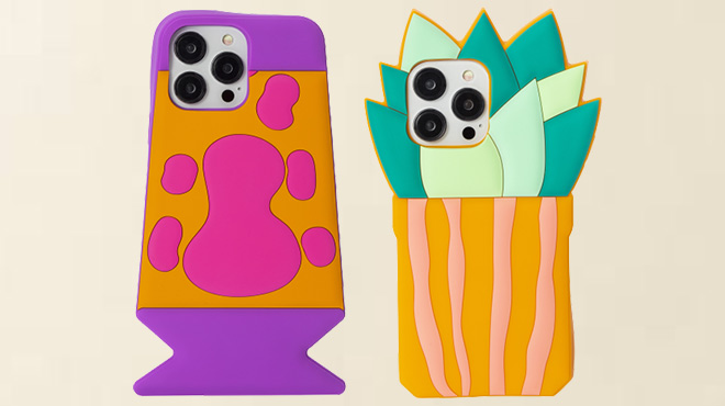 Funky iPhone Cases with Lava Lamp and Succulent