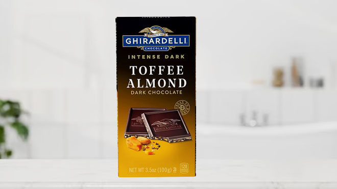 Ghirardelli Intense Dark Bar Toffee Almond 1