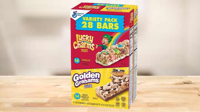 Golden Grahams Lucky Charms Breakfast Cereal Treat Bars 28 Count