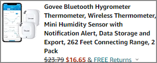 Govee Indoor Hygrometer 2 Pack Order Summary