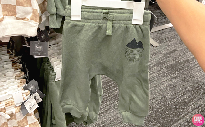 Grayson Mini Green Toddler Boys Fleece Jogger Pants