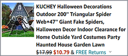 Halloween 200 Inch Spider Decor Checkout Screenshot