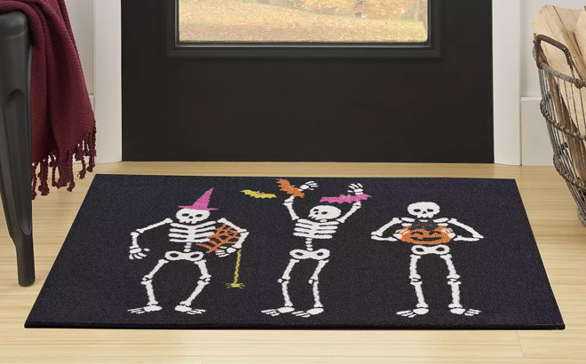 Halloween Skeleton Trio Accent Rug