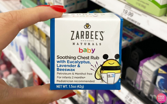 Hand Holding Zarbees Baby Soothing Chest Rub 1 5 Ounces at Target