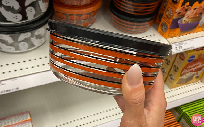 Hand Holding a Halloween Glass Containers