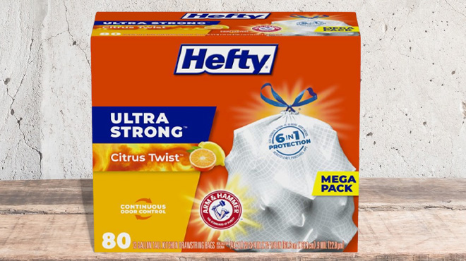 Hefty 80 Count Ultra Strong Trash Bags