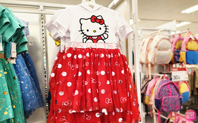 Hello Kitty Hooded Cosplay Short Sleeve Tutu Dress