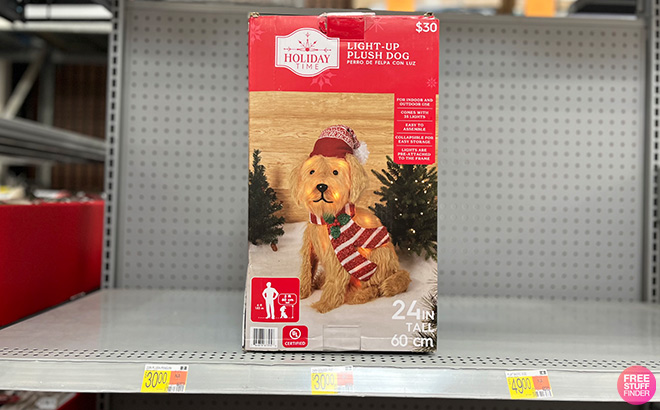 Holiday Time Light Up Plush Dog at Walmart