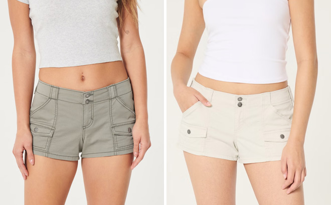 Hollister Womens Low Rise Cargo Shorts