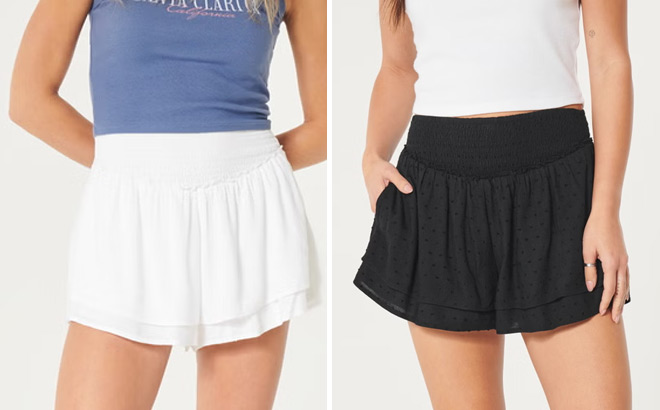 Hollister Womens Ultra High Rise Tiered Shorts